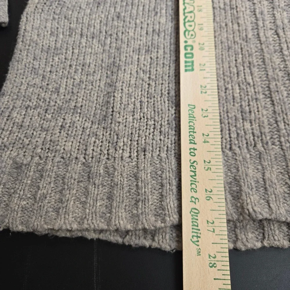 CXS2i Mens XL Gray Marl Wool Blend V-Neck Raglan Chunky Knit Sweater Pullover